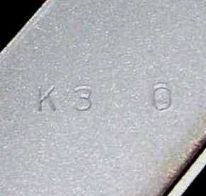 Sheetmetal run number stamped on brace, K30